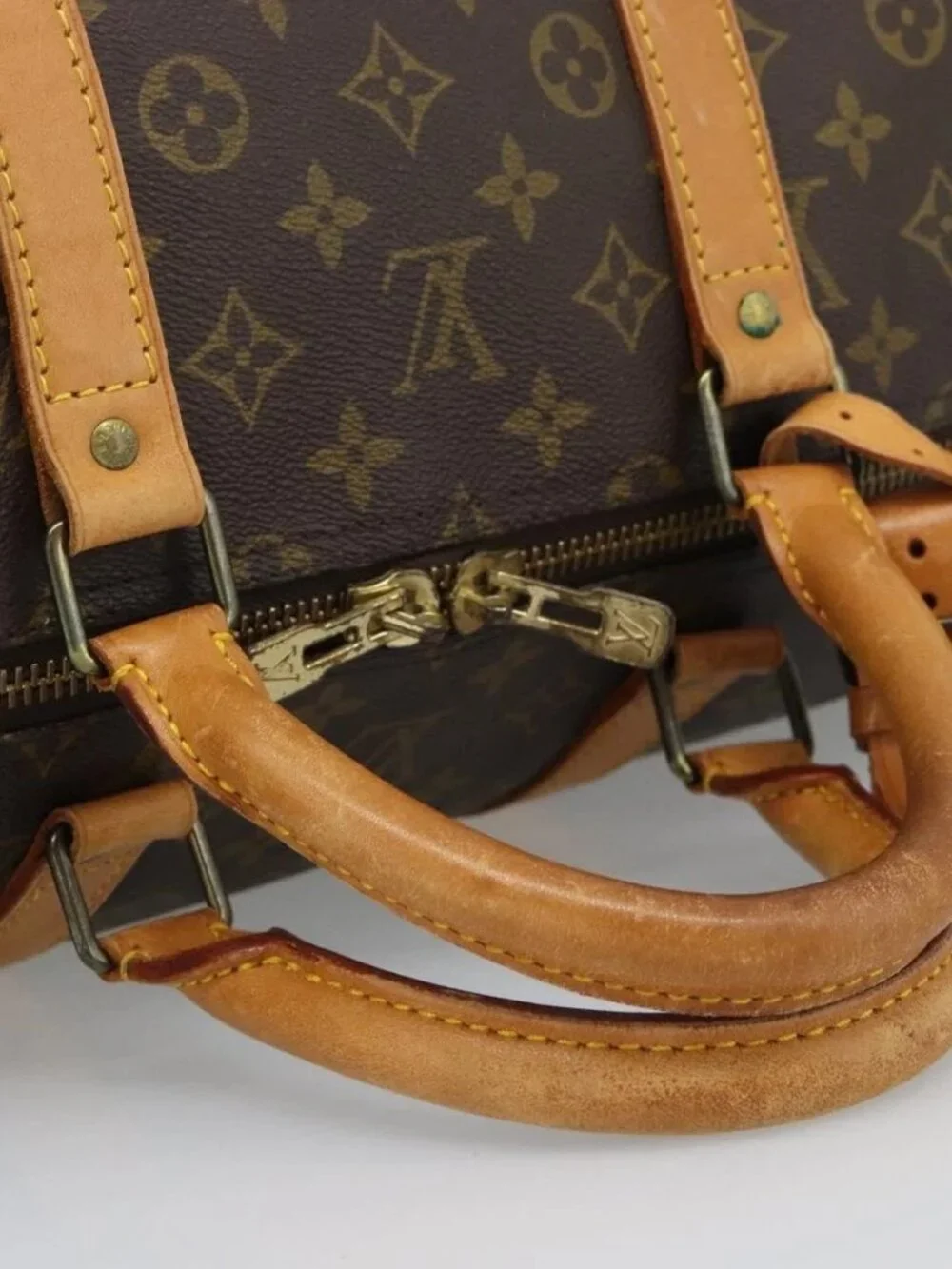LOUIS VUITTON Monogram Keepall 55 Boston Bag M41424 LV Auth 187801A